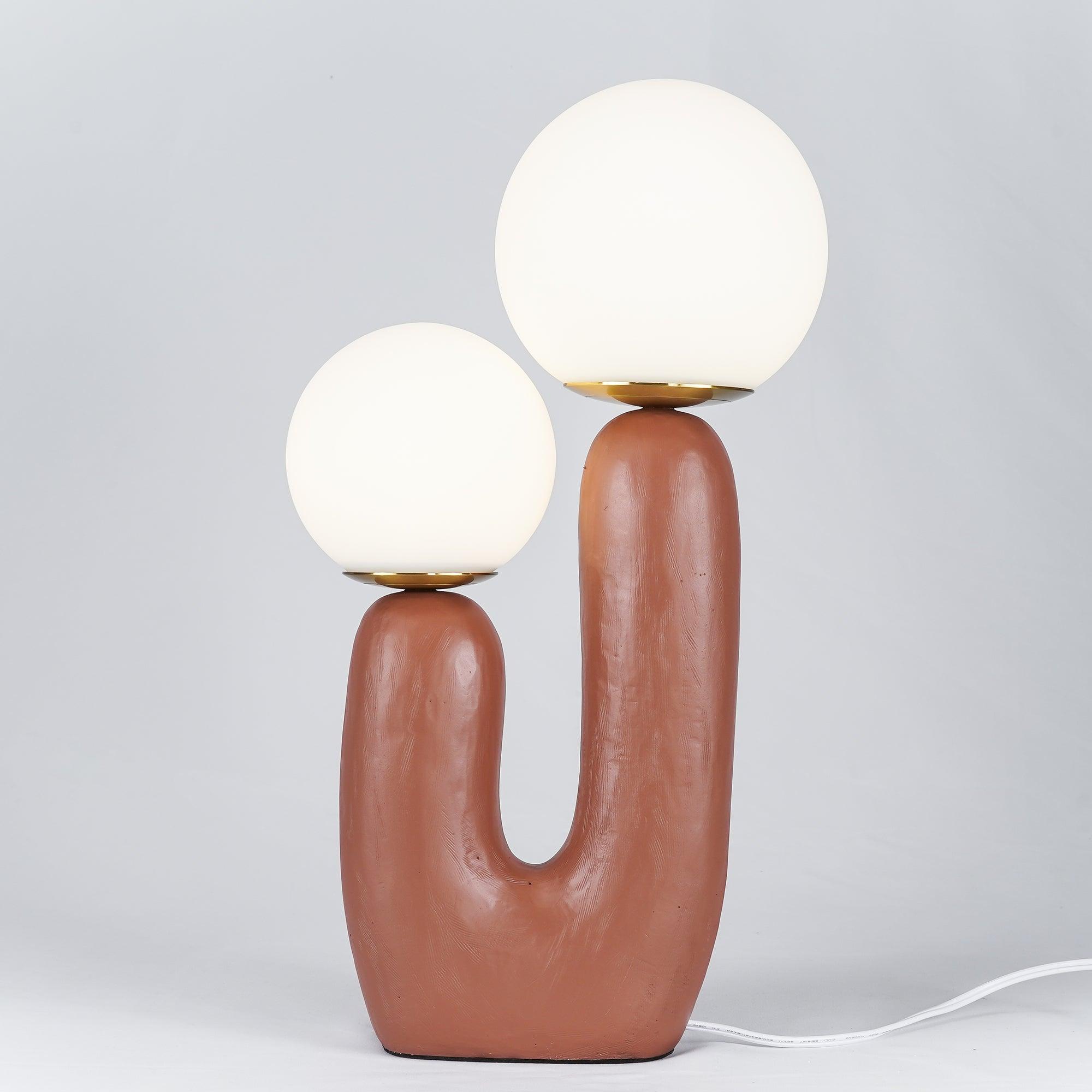Resin Table Lamp 16.5 in Indoor Use LED G9 Modern Desk Nightstand Accent Light Green Pink White Terra Cotta | Thomler