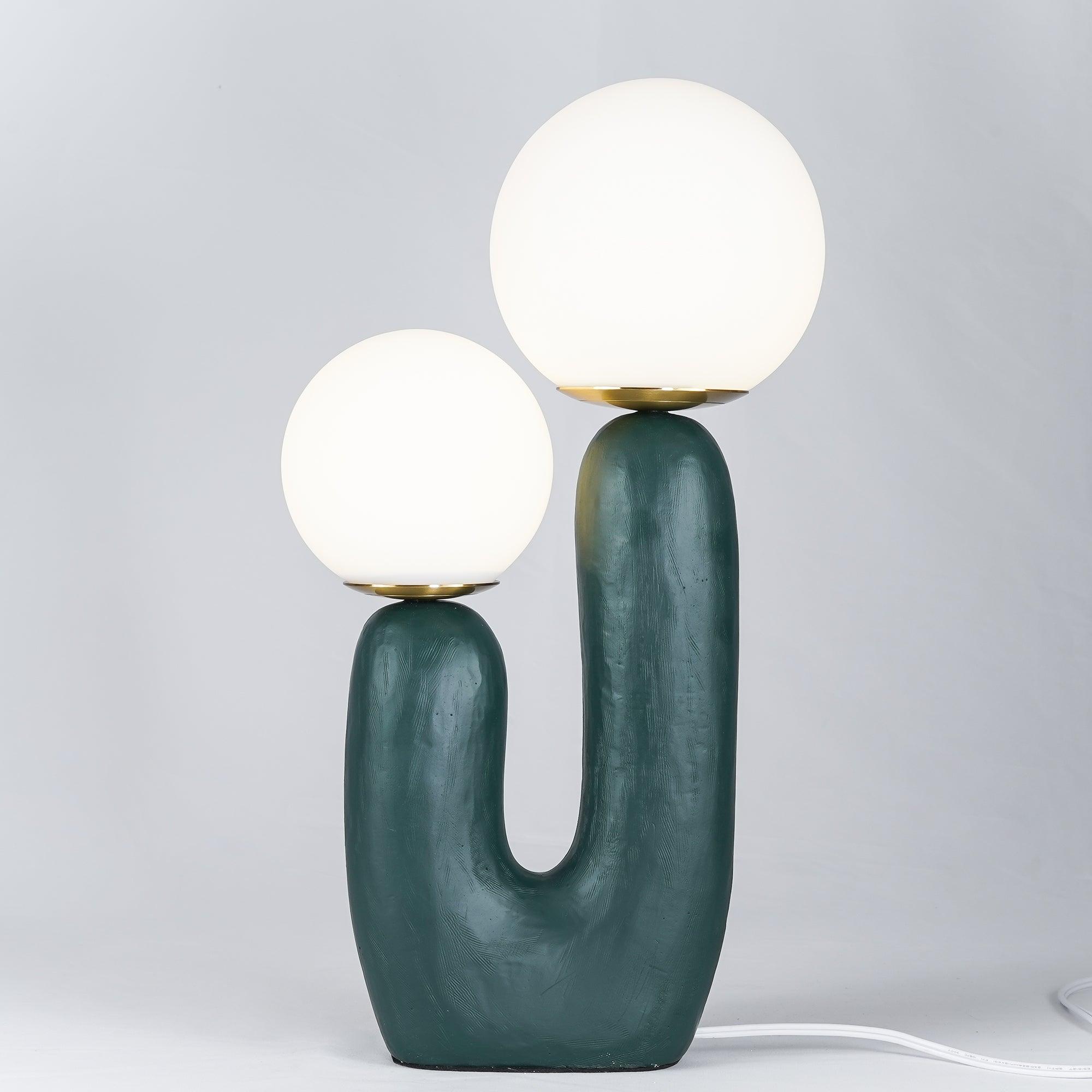 Resin Table Lamp 16.5 in Indoor Use LED G9 Modern Desk Nightstand Accent Light Green Pink White Terra Cotta | Thomler