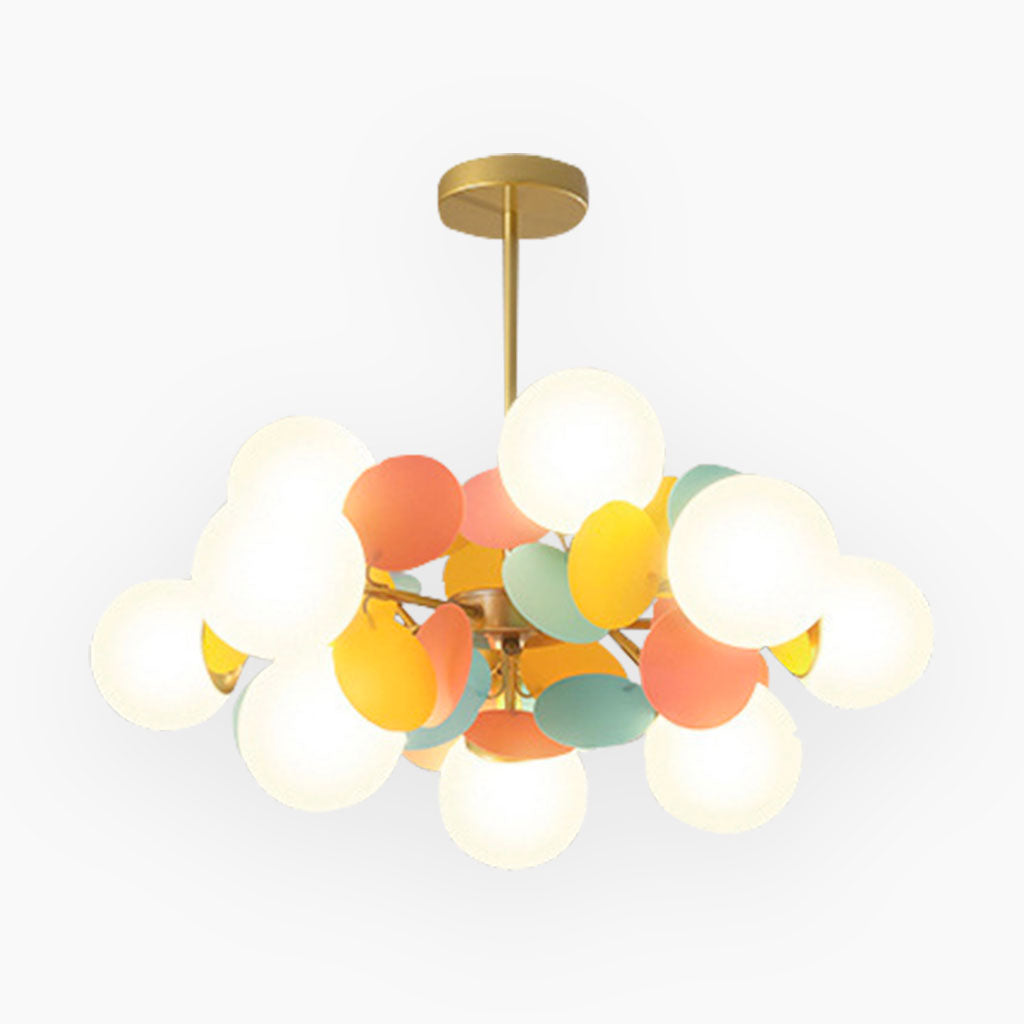 Chandelier Opal Glass Branch 23.6 in LED Living Room Dining Room Decorative Ceiling Light Fixture Modern Artistic Multi Light | Thomler