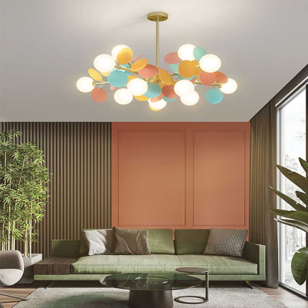 Chandelier Opal Glass Branch 23.6 in LED Living Room Dining Room Decorative Ceiling Light Fixture Modern Artistic Multi Light | Thomler