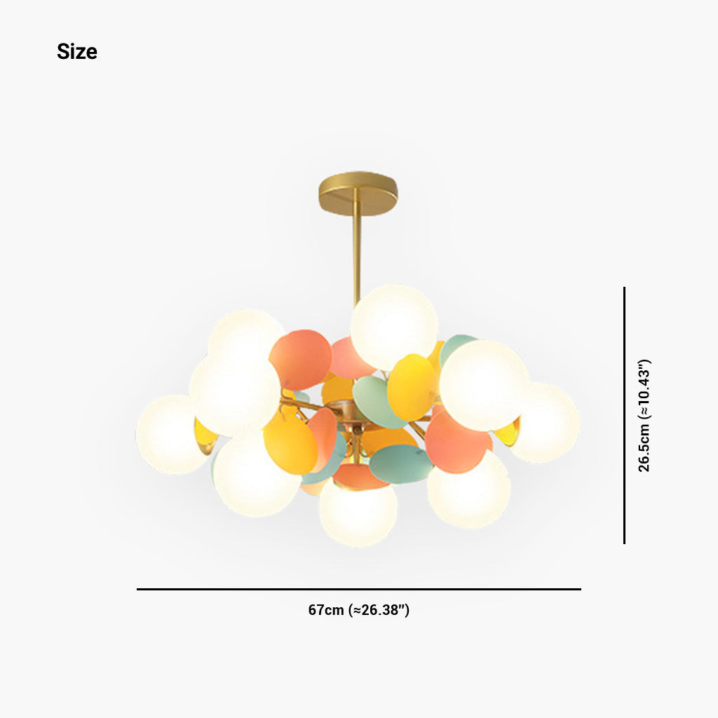 Chandelier Opal Glass Branch 23.6 in LED Living Room Dining Room Decorative Ceiling Light Fixture Modern Artistic Multi Light | Thomler