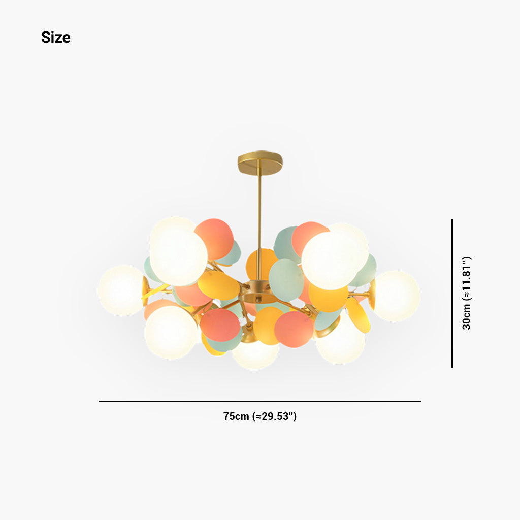 Chandelier Opal Glass Branch 23.6 in LED Living Room Dining Room Decorative Ceiling Light Fixture Modern Artistic Multi Light | Thomler