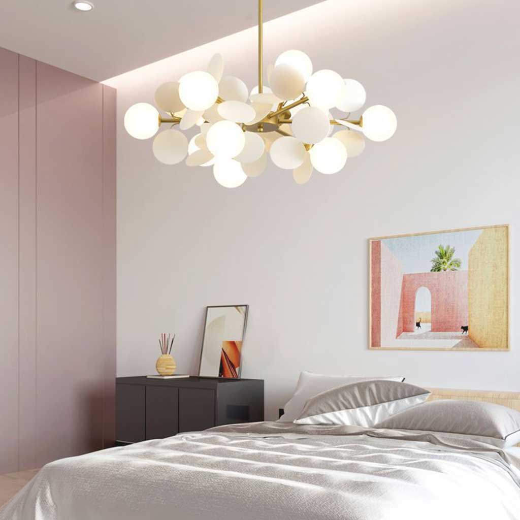 Chandelier Opal Glass Branch 23.6 in LED Living Room Dining Room Decorative Ceiling Light Fixture Modern Artistic Multi Light | Thomler