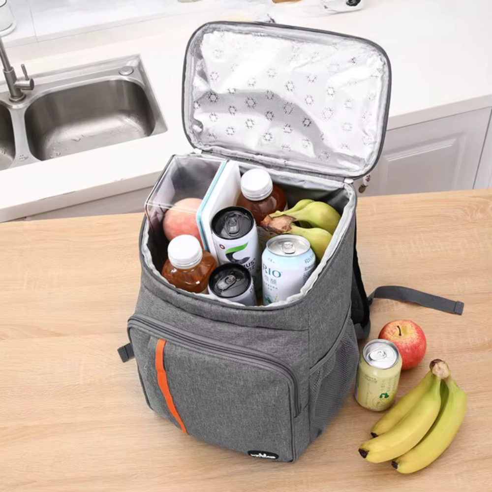 Cooler Backpack 30.0 L 52.8 Pints Grey Outdoor Trips Camping Picnic Insulated Food And Drink Carrier | Thomler