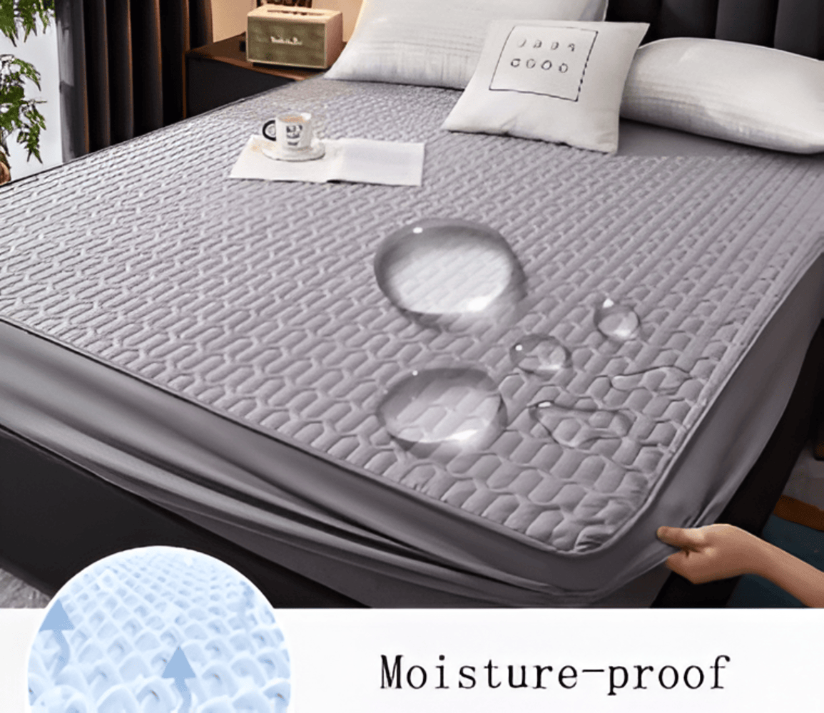 Waterproof Quilted Mattress Pad Protector with Deep Pocket Fitted Skirt – Breathable Polyester Cover for Bedroom | Thomler