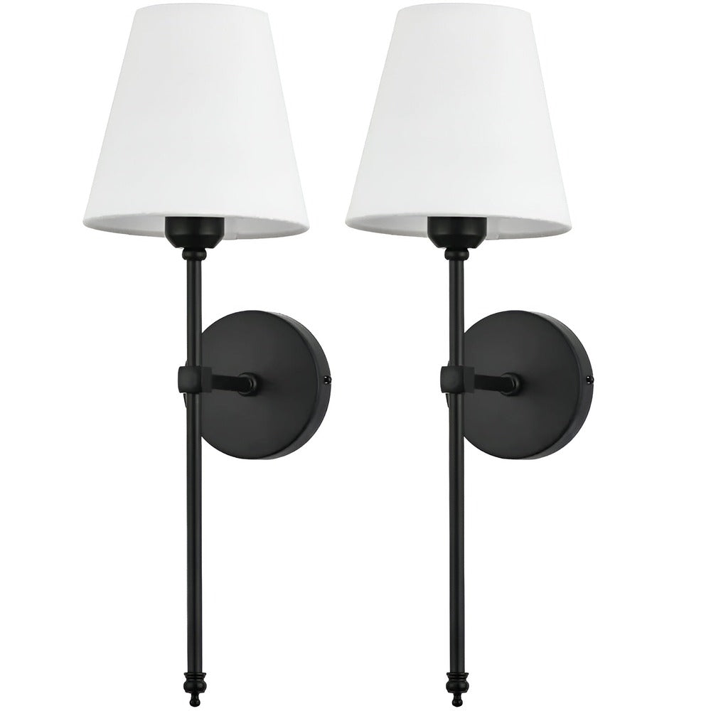 Wall Lamp Set Metal Fabric Shade 51.5 cm Bedroom Hallway Reading Light Pair Sconce Lighting | Thomler