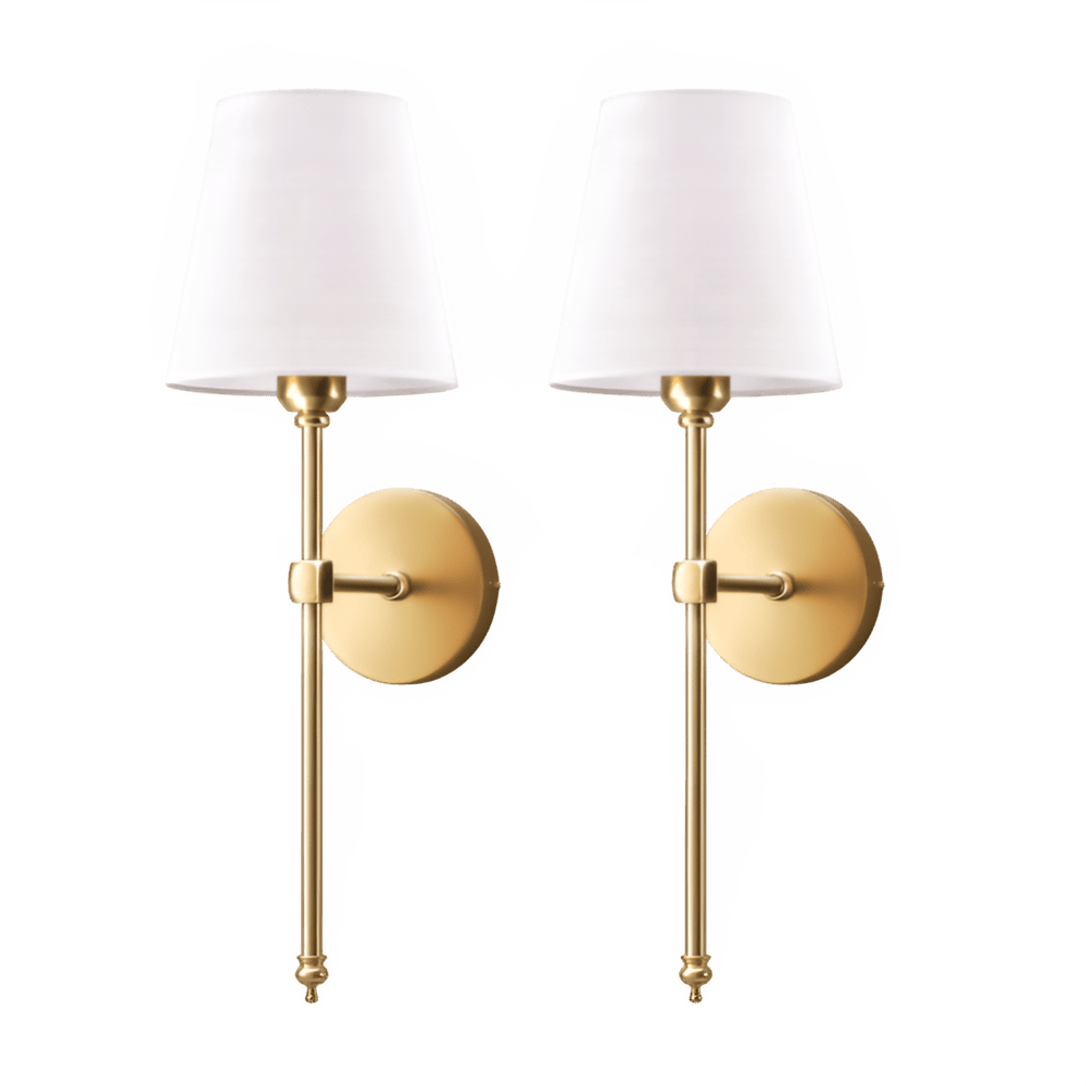 Wall Lamp Set Metal Fabric Shade 51.5 cm Bedroom Hallway Reading Light Pair Sconce Lighting | Thomler