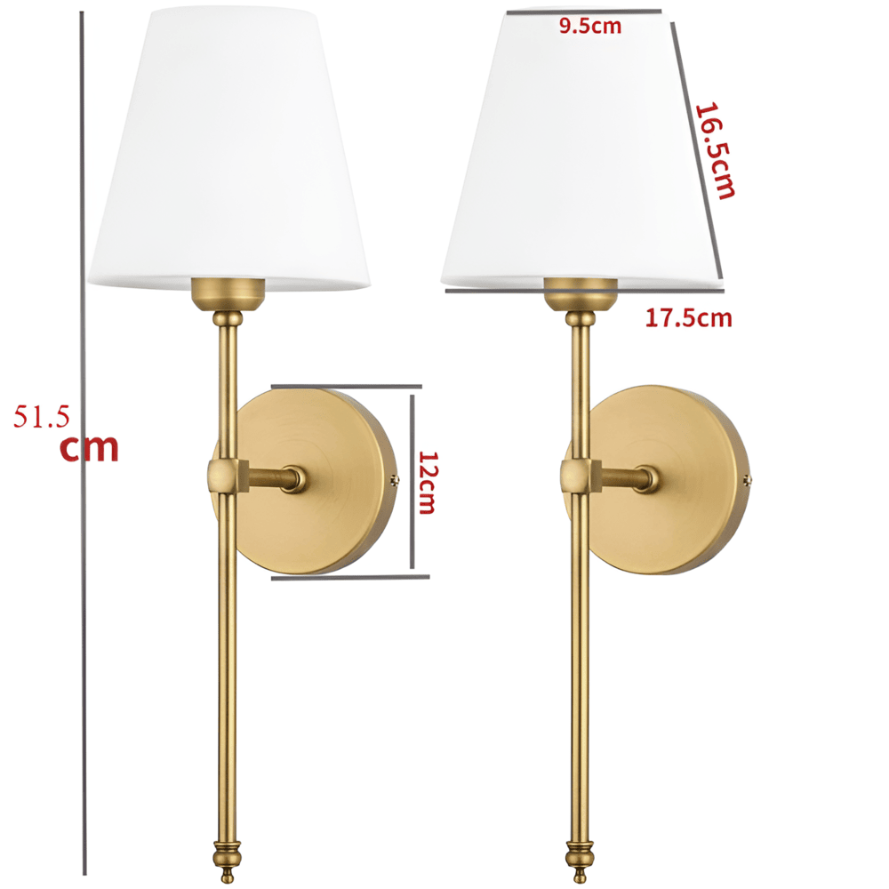 Wall Lamp Set Metal Fabric Shade 51.5 cm Bedroom Hallway Reading Light Pair Sconce Lighting | Thomler