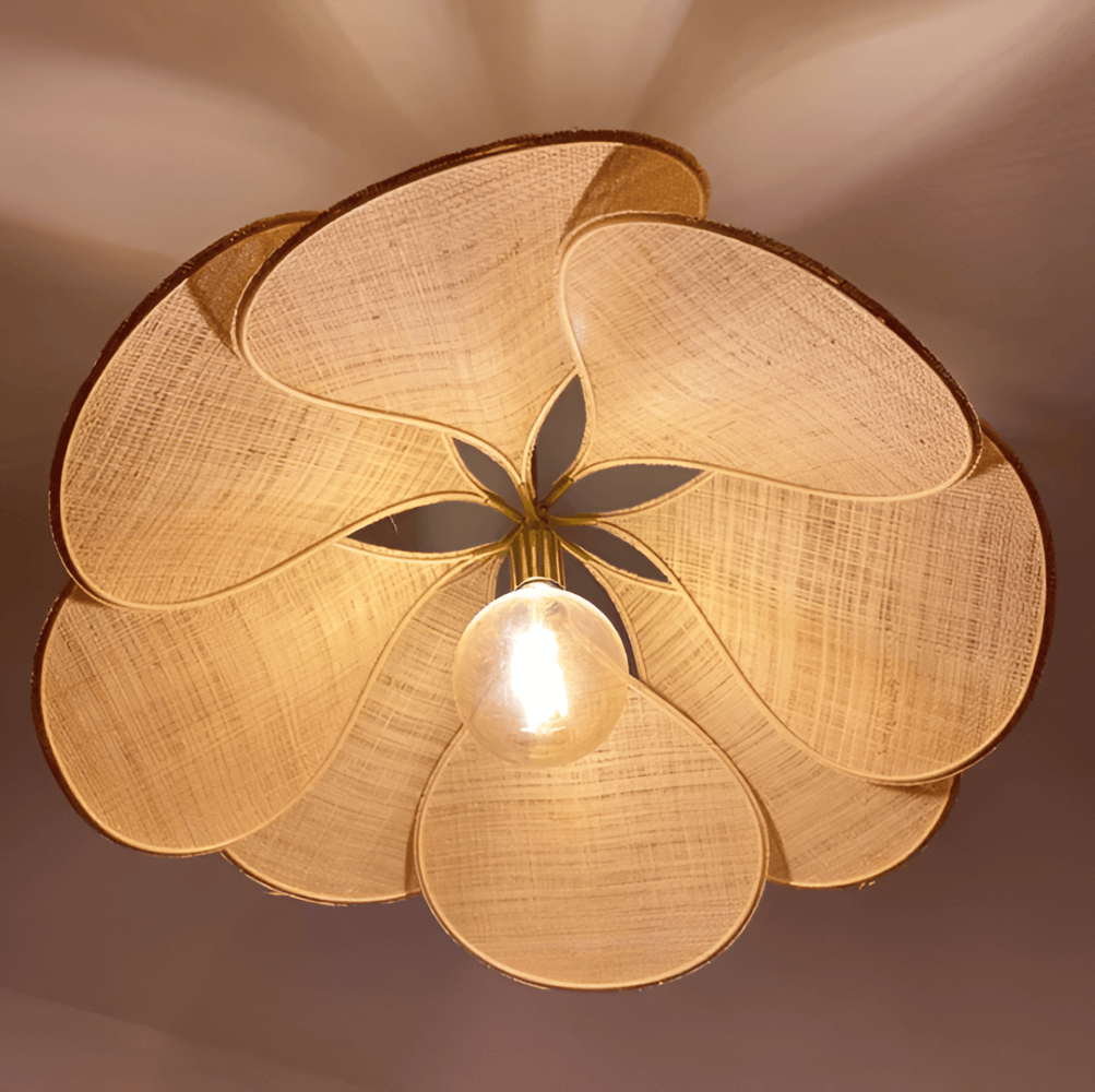Pendant Light Fabric Flower Shade 50.0 cm Vintage Living Room Bedroom Dining Hanging Ceiling Lamp E27 Adjustable | Thomler