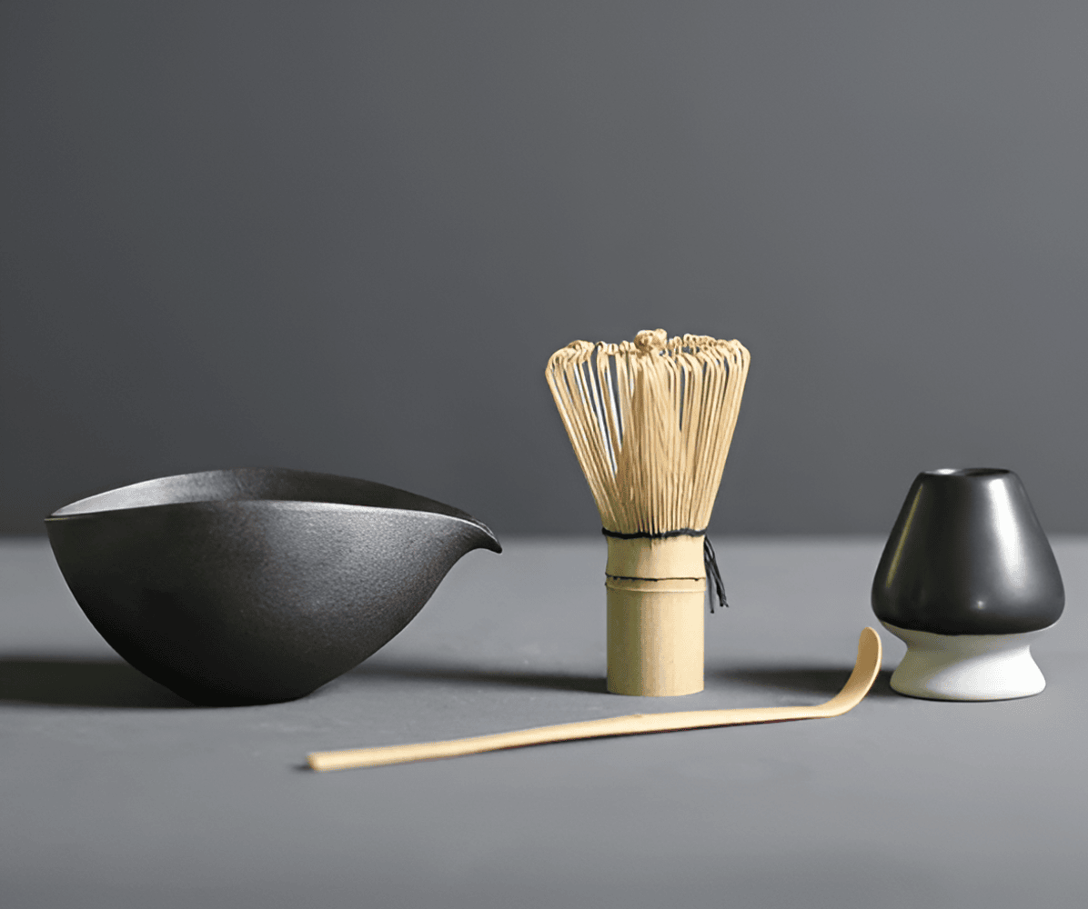 Matcha Set Ceramic Bamboo 14.0 cm Tea Ceremony Kitchen Ritual Gift Japanese Whisk Bowl Spoon Kit | Thomler