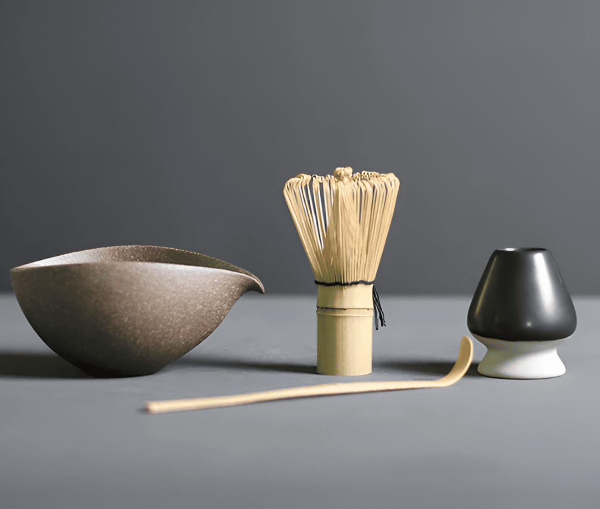 Matcha Set Ceramic Bamboo 14.0 cm Tea Ceremony Kitchen Ritual Gift Japanese Whisk Bowl Spoon Kit | Thomler