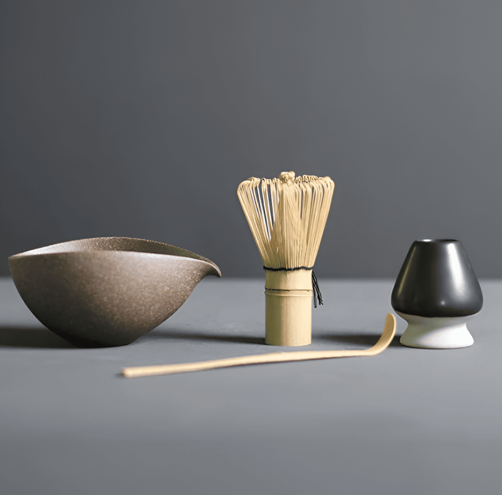 Matcha Set Ceramic Bamboo 14.0 cm Tea Ceremony Kitchen Ritual Gift Japanese Whisk Bowl Spoon Kit | Thomler