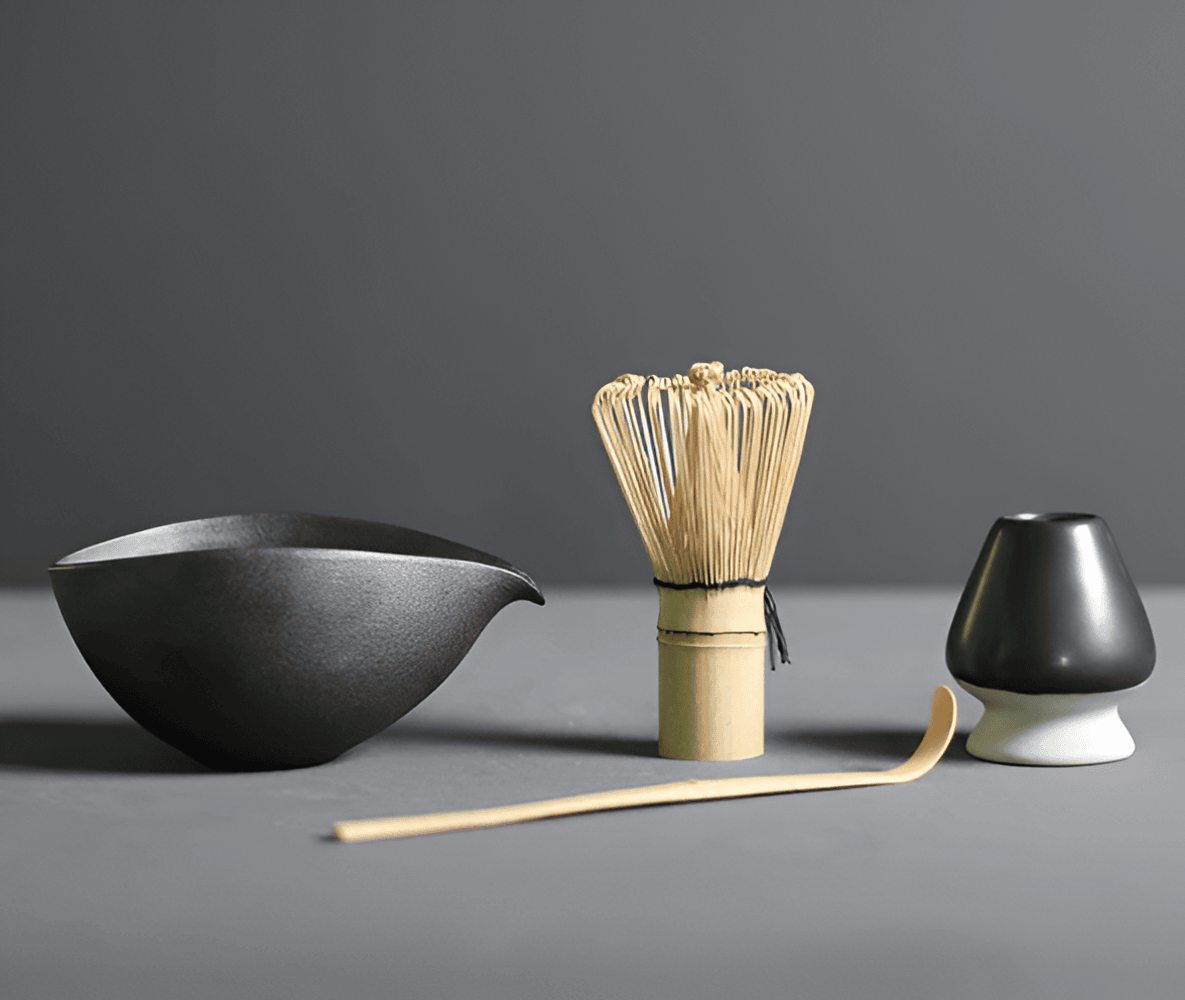 Matcha Set Ceramic Bamboo 14.0 cm Tea Ceremony Kitchen Ritual Gift Japanese Whisk Bowl Spoon Kit | Thomler