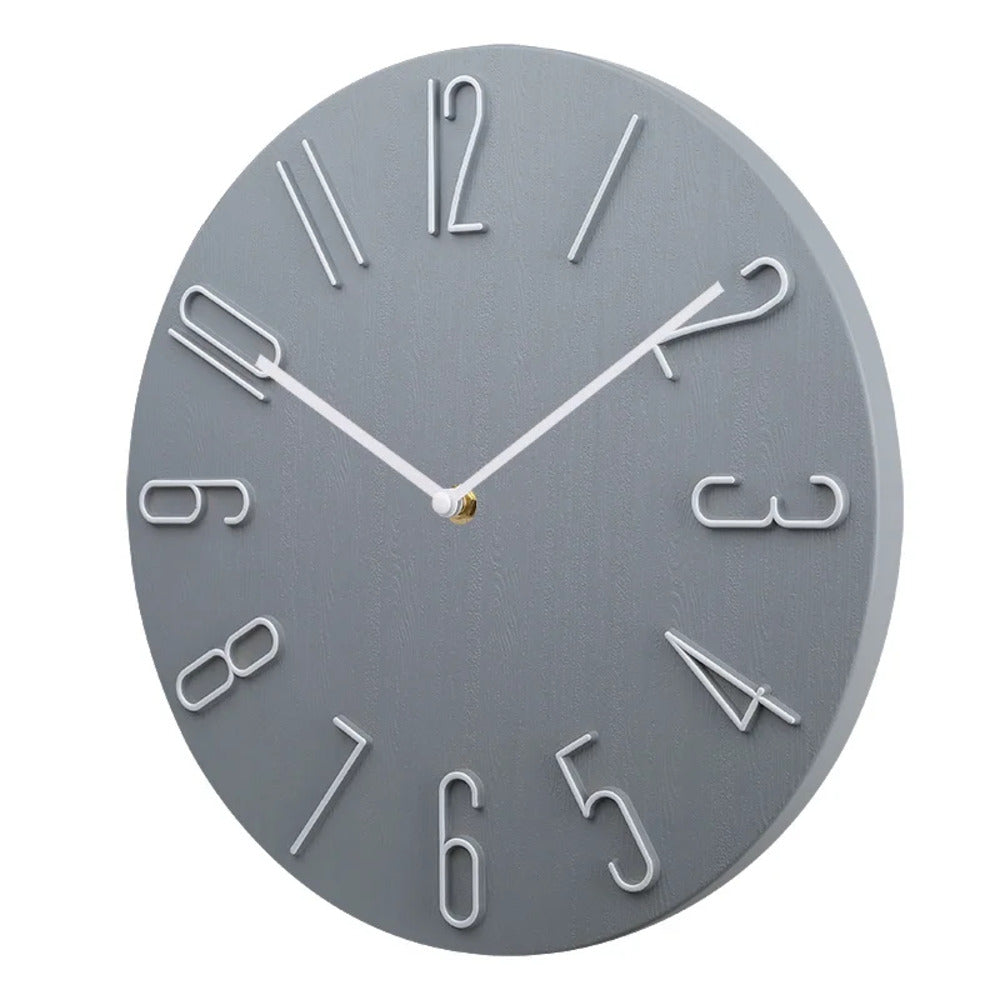Wall Clock Plastic 20.0 cm Pink Silent Bedroom Office Minimalist Round Decorative Timepiece Scandinavian Home Decor | Thomler