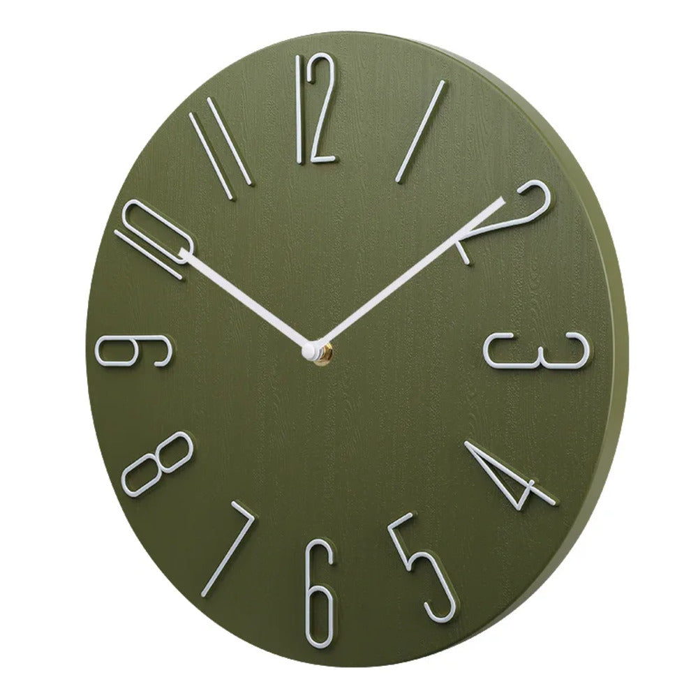 Wall Clock Plastic 20.0 cm Pink Silent Bedroom Office Minimalist Round Decorative Timepiece Scandinavian Home Decor | Thomler