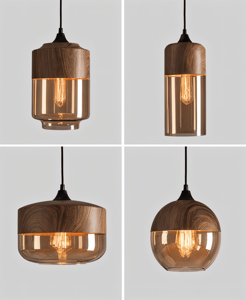Pendant Light Glass 25.4 cm Tinted Shade Dining Room Kitchen Island Scandinavian Retro Hanging Ceiling Lamp Adjustable | Thomler