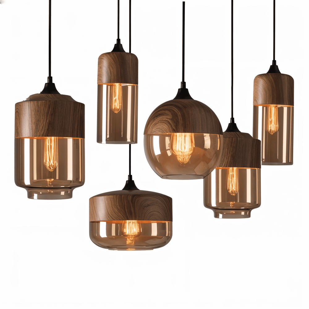 Pendant Light Glass 25.4 cm Tinted Shade Dining Room Kitchen Island Scandinavian Retro Hanging Ceiling Lamp Adjustable | Thomler