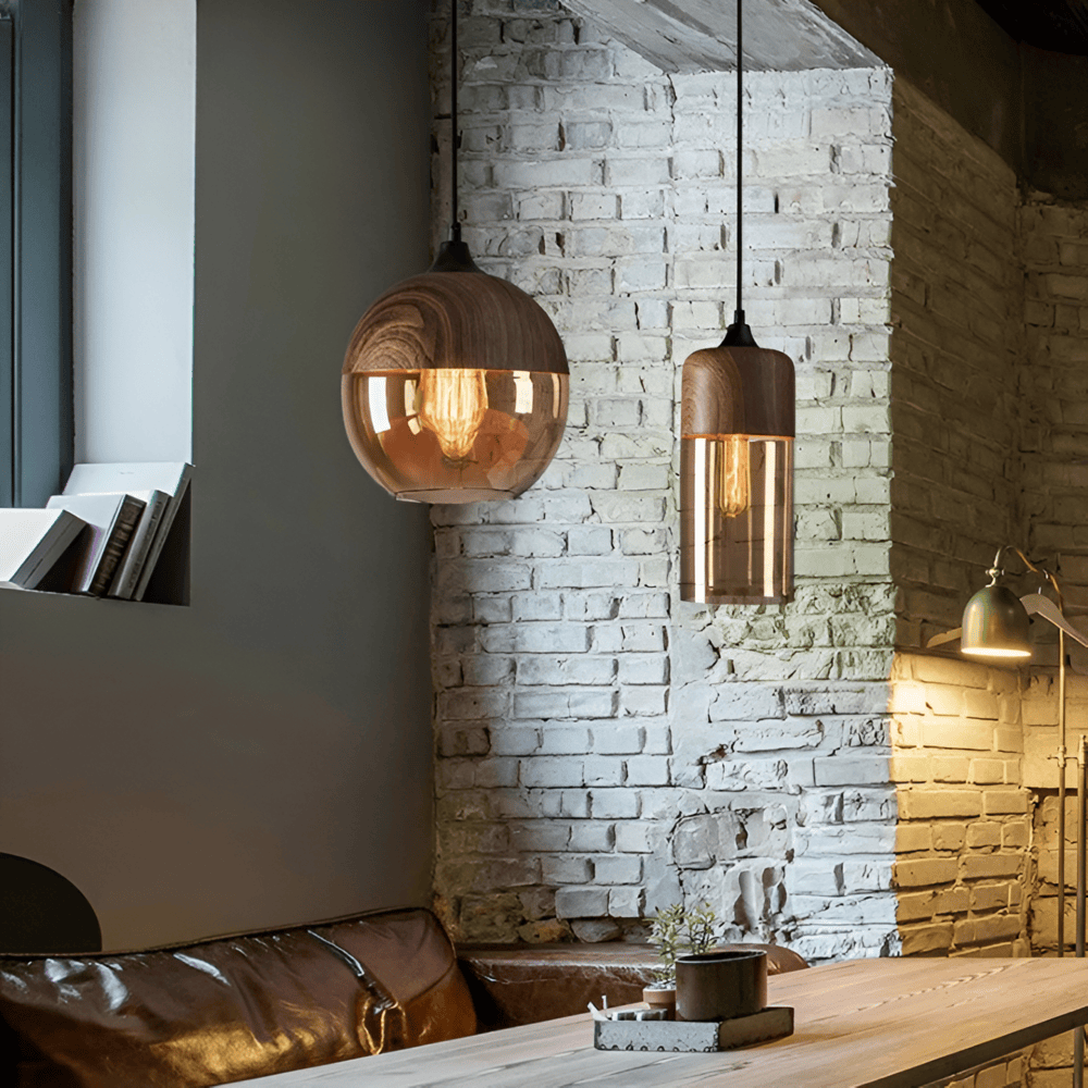 Pendant Light Glass 25.4 cm Tinted Shade Dining Room Kitchen Island Scandinavian Retro Hanging Ceiling Lamp Adjustable | Thomler