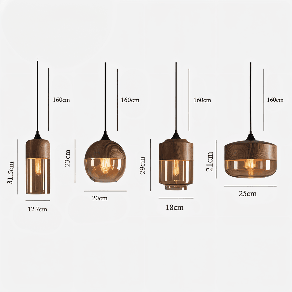 Pendant Light Glass 25.4 cm Tinted Shade Dining Room Kitchen Island Scandinavian Retro Hanging Ceiling Lamp Adjustable | Thomler