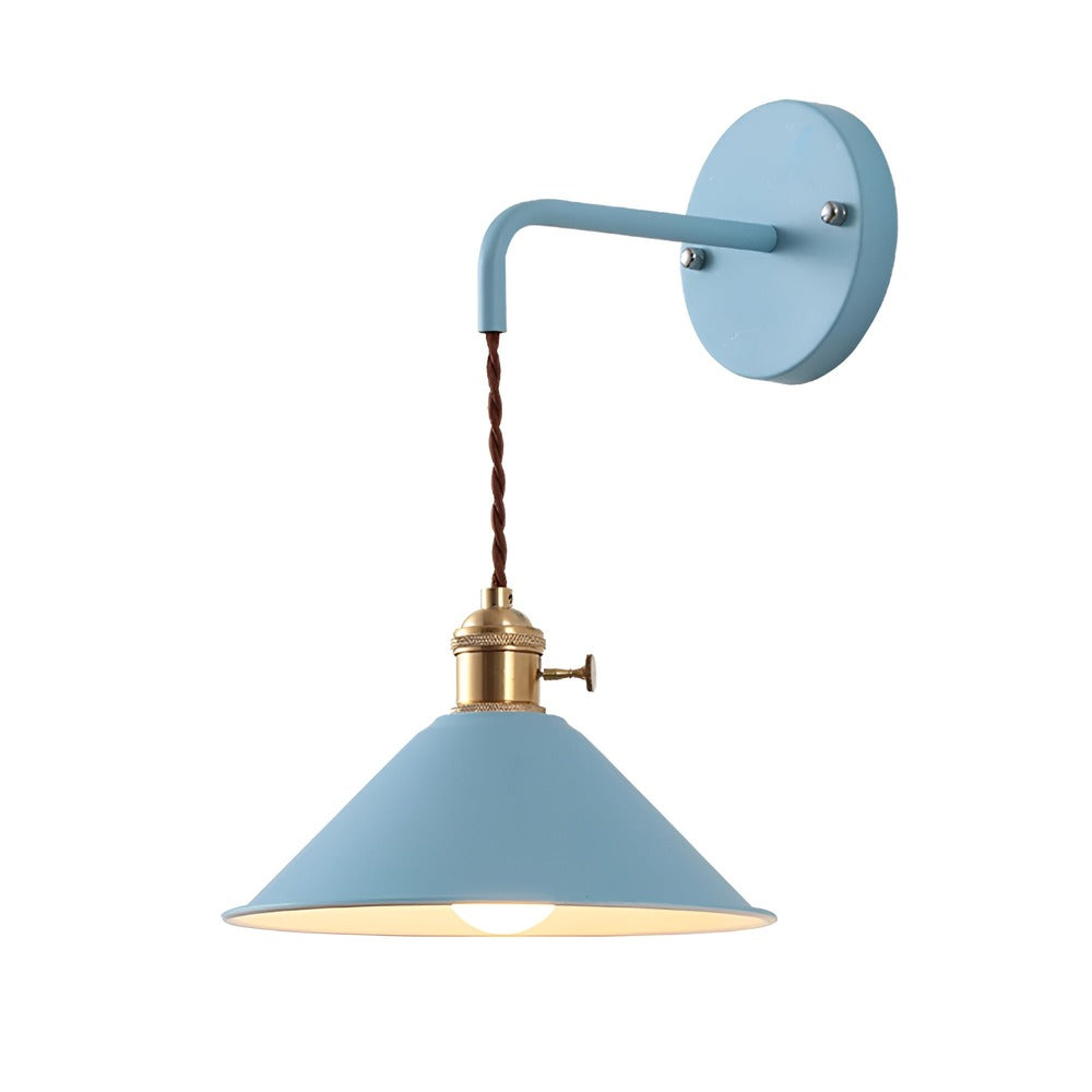 Wall Lamp Metal Cone 22.0 cm Grey Hallway Living Room Vintage Industrial Reading Light Accent Lighting | Thomler