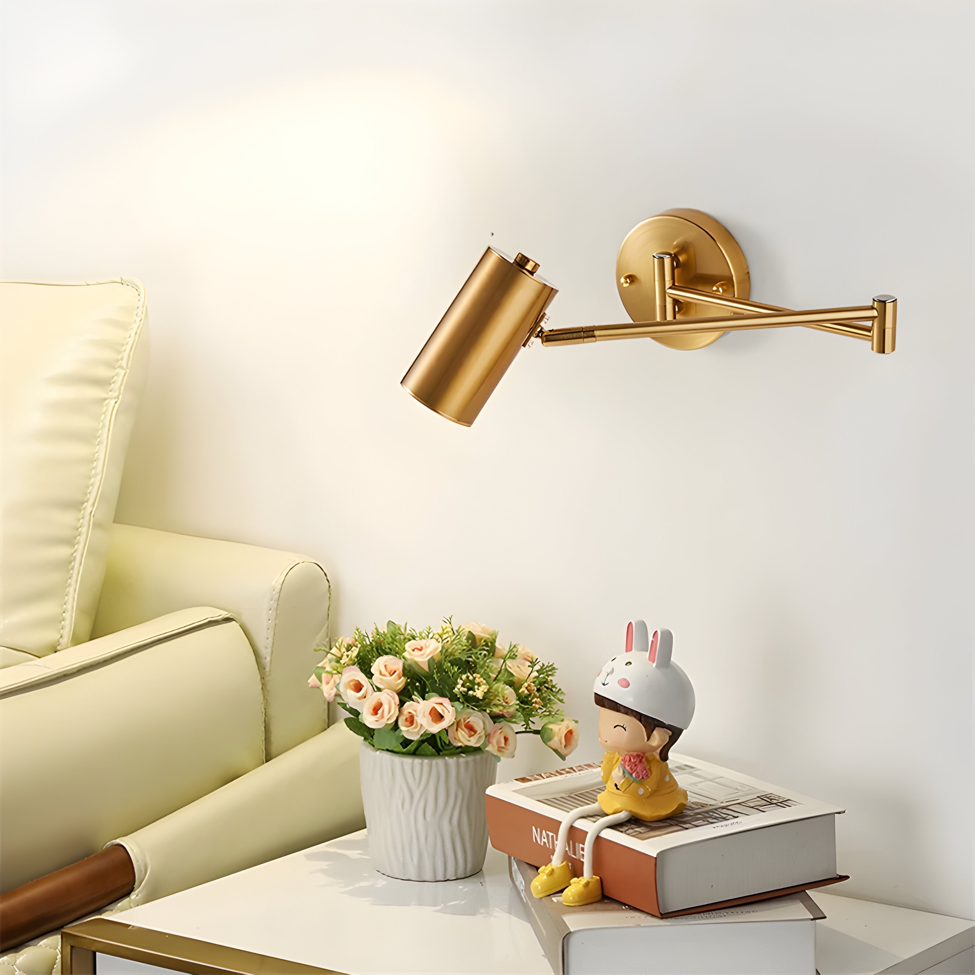 Wall Lamp Metal Adjustable Arm 26.0 cm Black Bedroom Reading Light Modern Bedside Sconce Directional Indoor Lighting | Thomler