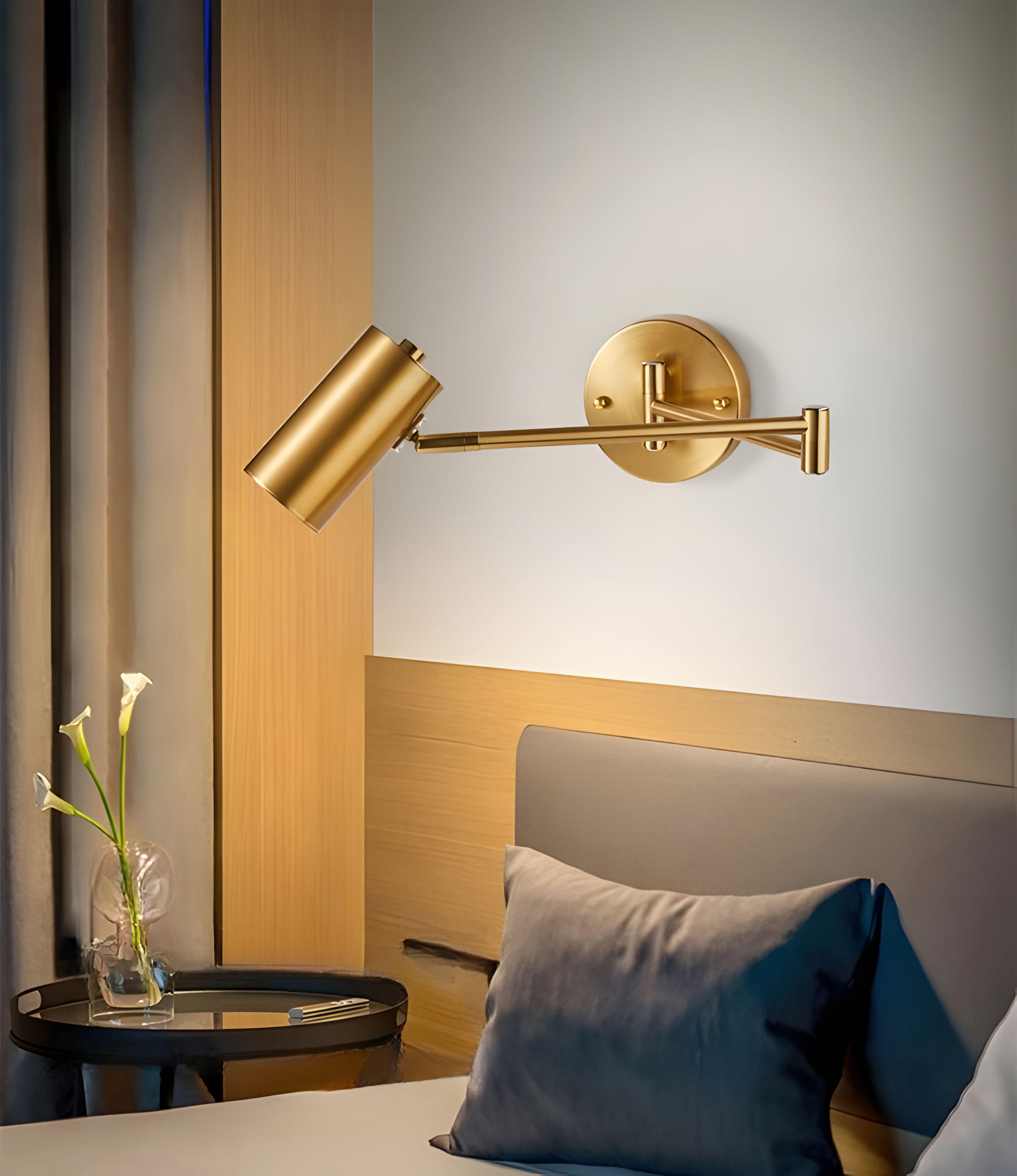 Wall Lamp Metal Adjustable Arm 26.0 cm Black Bedroom Reading Light Modern Bedside Sconce Directional Indoor Lighting | Thomler