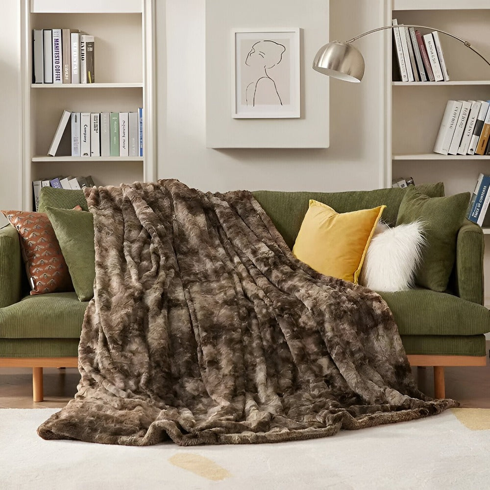 Plush Reversible Fleece Throw Blanket Winter Warmth Coral Velvet Batik Design Cozy Bed Sofa Cover Double-Sided Soft Anti-Pilling | Thomler