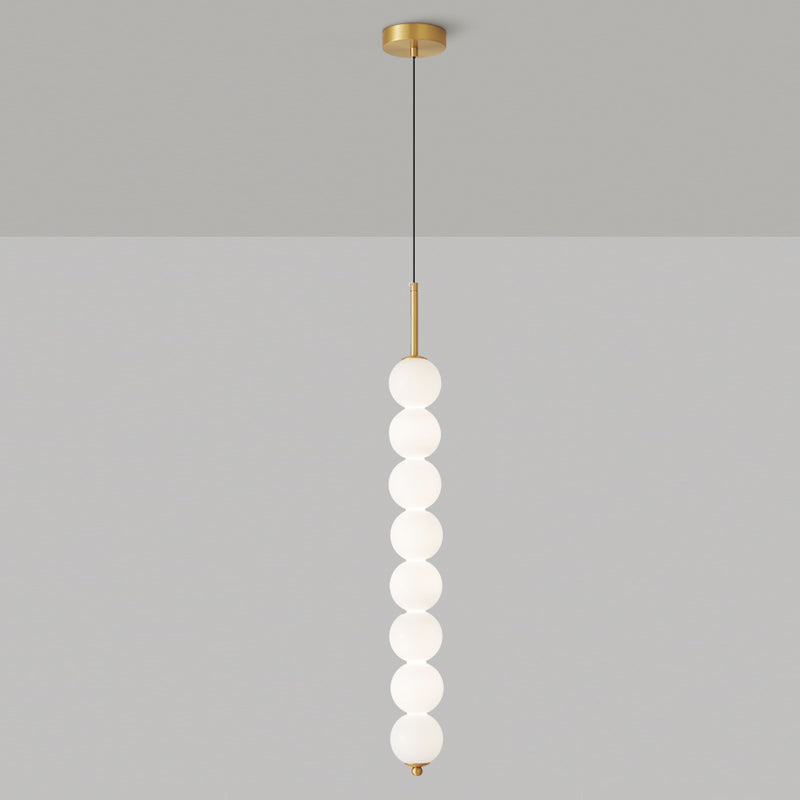 Pendant Light Brass Milk Glass 14.6 in Indoor Dining Room Kitchen Ceiling Lamp Soft LED Illumination Decorative Modern Hanging Fixture | Thomler