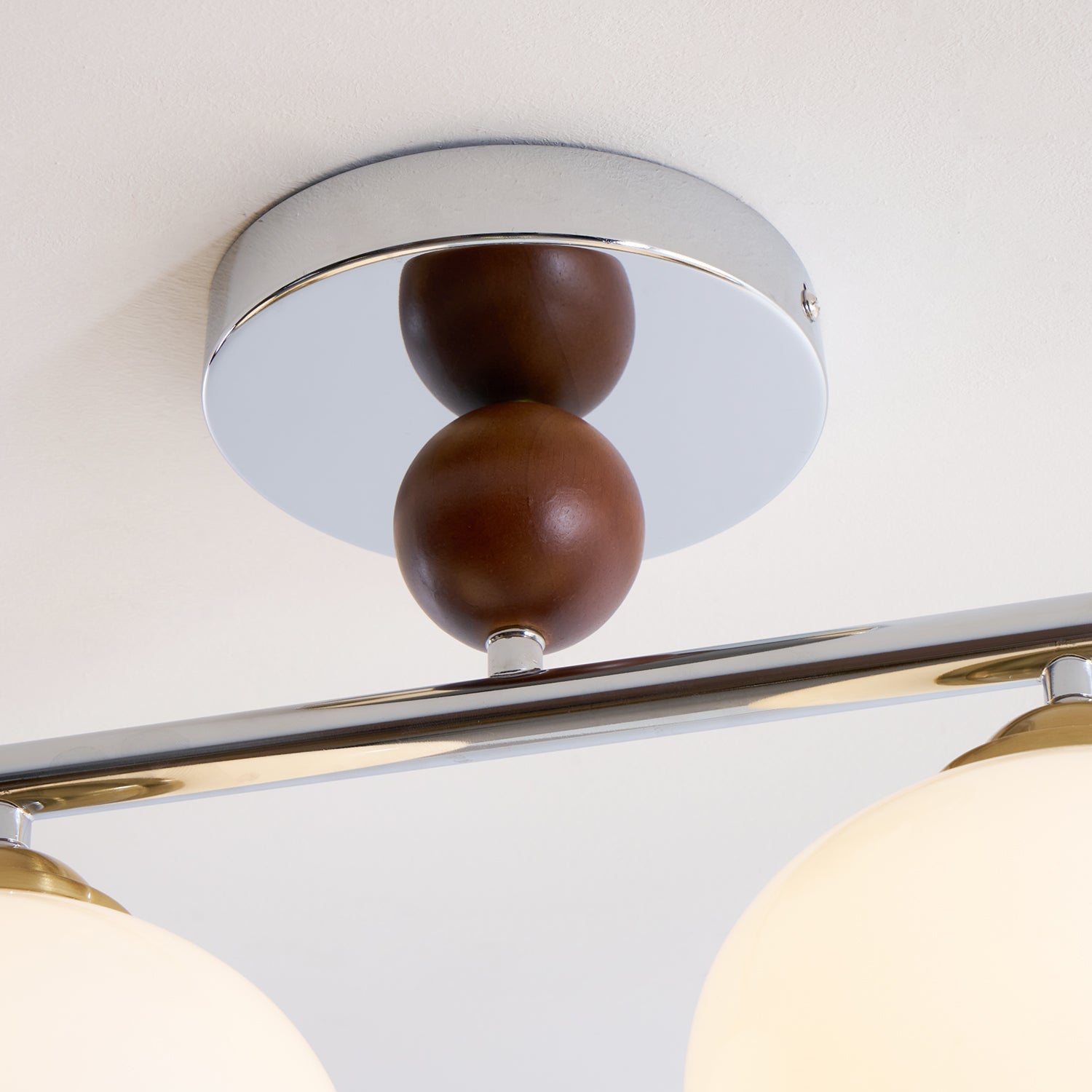 Ceiling Light Glass Metal 38.5 in Caramel Chrome Gold White Beige Kitchen Dining Room Modern Pendant Fixture | Thomler