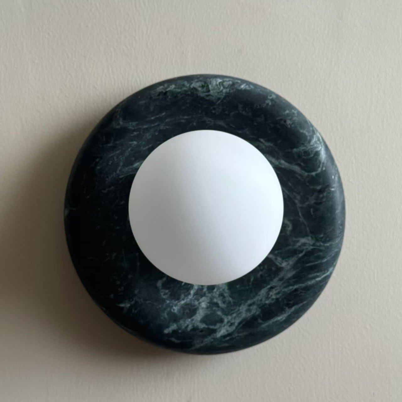 Wall Lamp Marble 7.9 in Round Glass Shade Indoor Bedroom Hallway Modern Sconce Decorative Lighting Fixture | Thomler