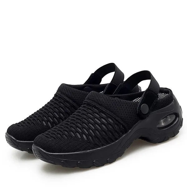 Women's Breathable Mesh Slip-On Clogs with Air-Cushion Sole for All-Day Comfort | Orthopedic Support Shoes for Nurses, Retail Workers & Long | Thomler