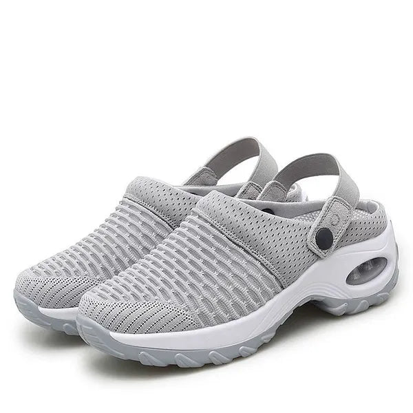 Women's Breathable Mesh Slip-On Clogs with Air-Cushion Sole for All-Day Comfort | Orthopedic Support Shoes for Nurses, Retail Workers & Long | Thomler