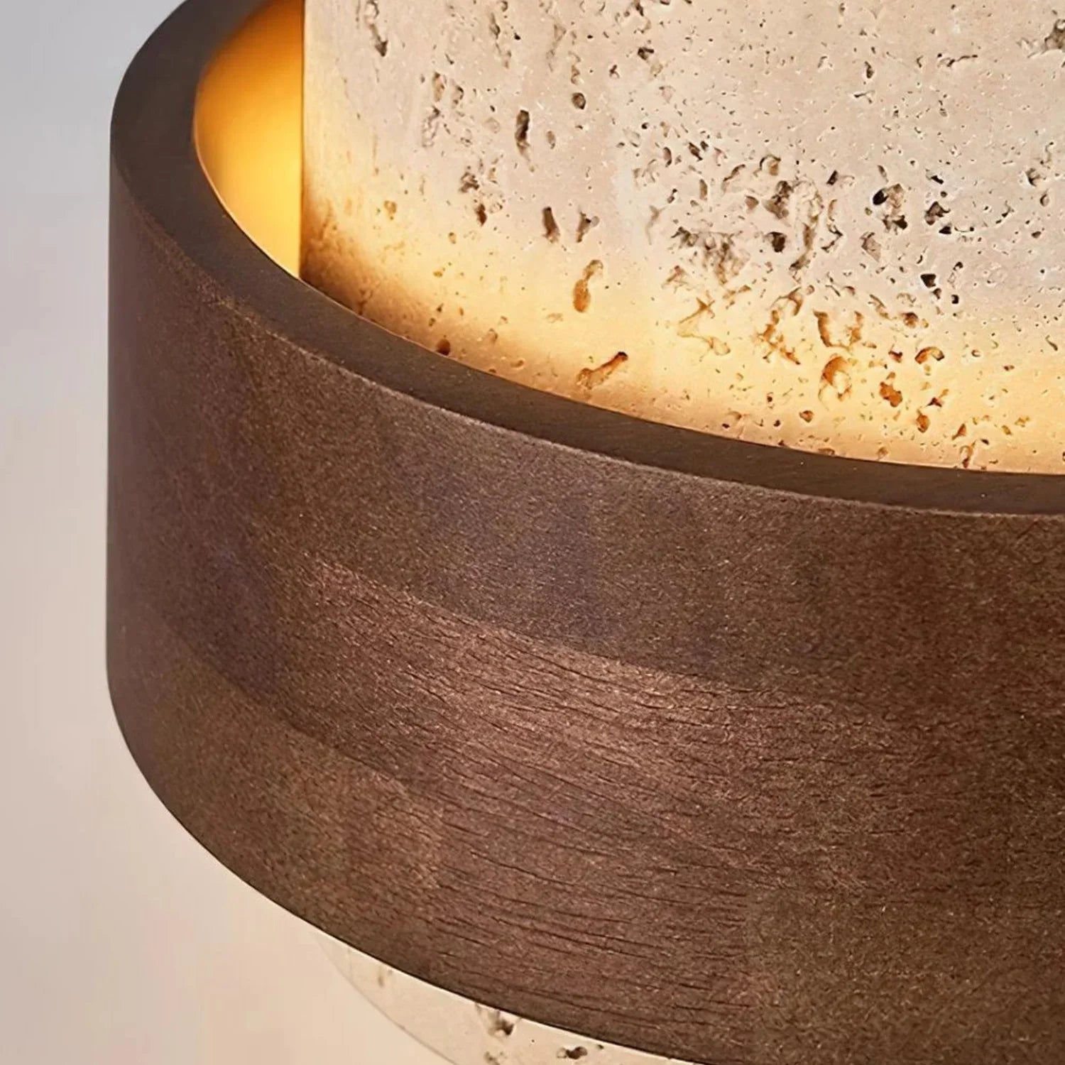 Pendant Light Travertine Wood E27 150.0 cm Walnut Dining Room Kitchen Island Hanging Ceiling Lamp Japandi Minimalist | Thomler