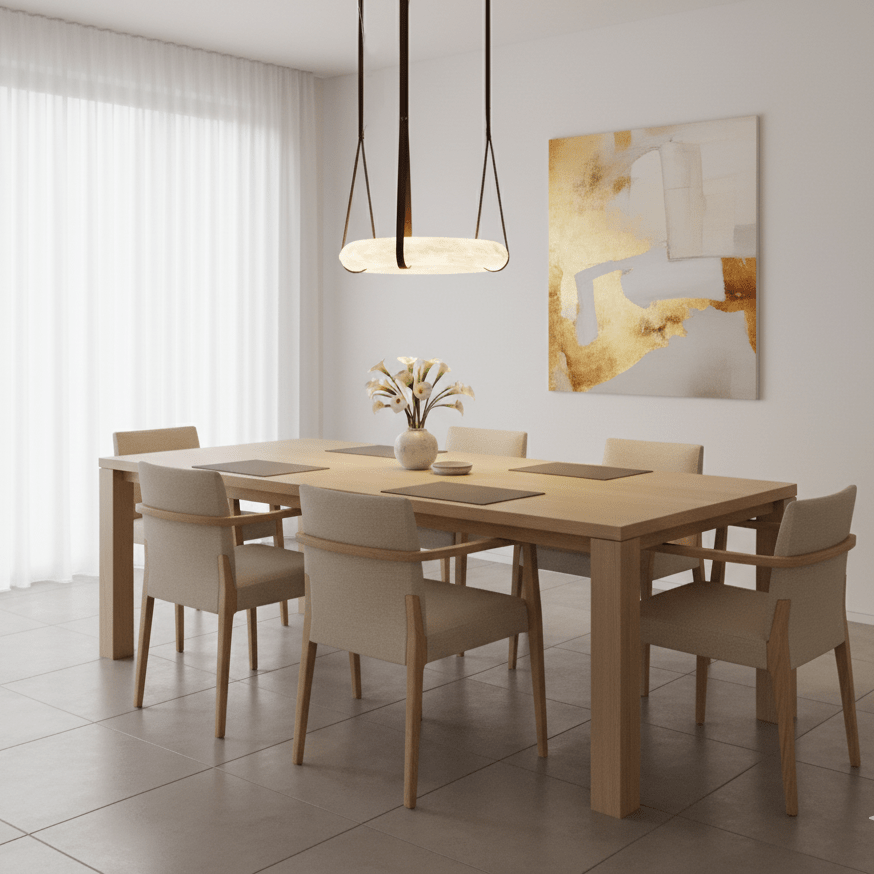 Pendant Light Alabaster Ring LED Ø 120.0 cm Gold Dining Room Halo Hanging Ceiling Lamp Adjustable | Thomler
