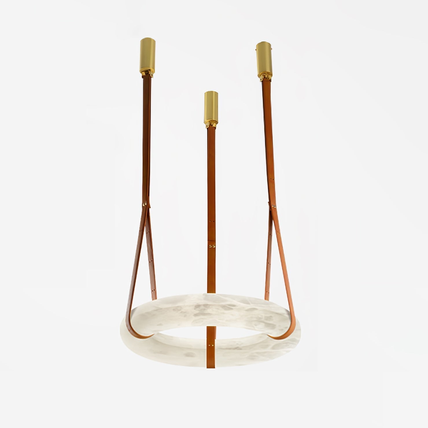 Pendant Light Alabaster Ring LED Ø 120.0 cm Gold Dining Room Halo Hanging Ceiling Lamp Adjustable | Thomler