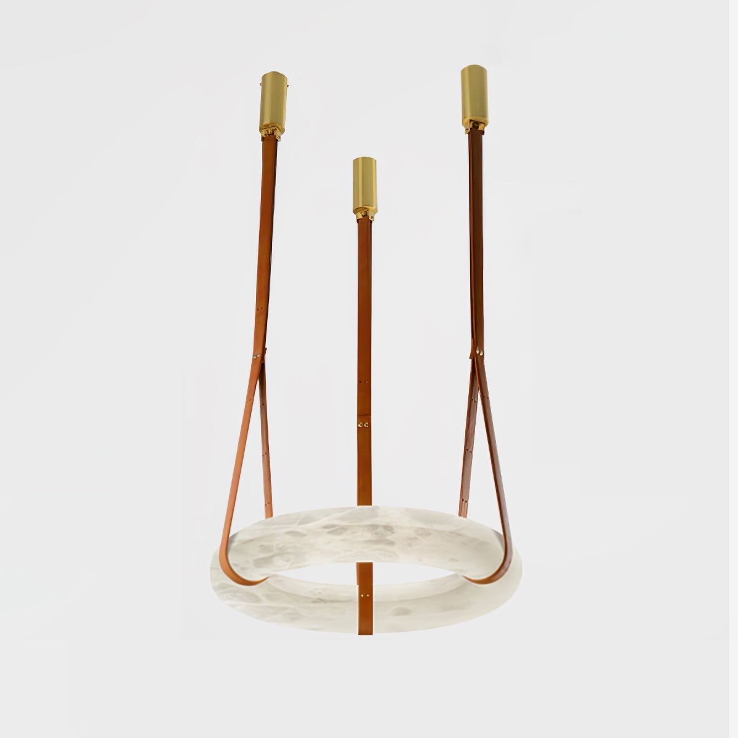 Pendant Light Alabaster Ring LED Ø 120.0 cm Gold Dining Room Halo Hanging Ceiling Lamp Adjustable | Thomler