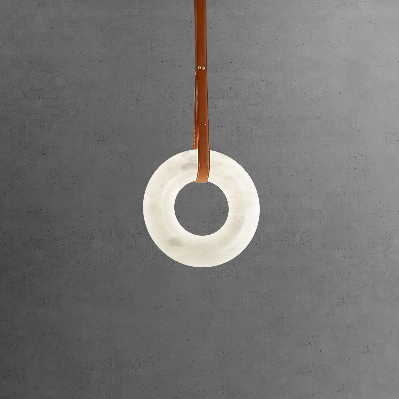 Pendant Light Alabaster Ring LED Ø 120.0 cm Gold Dining Room Halo Hanging Ceiling Lamp Adjustable | Thomler
