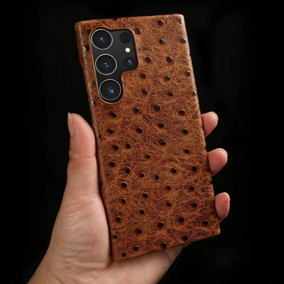 Premium Textured Leather Samsung Galaxy Case Shock-Absorbing Protective Cover with Raised Edges for S22 S23 S24 S25 S26 Note 20 | Thomler
