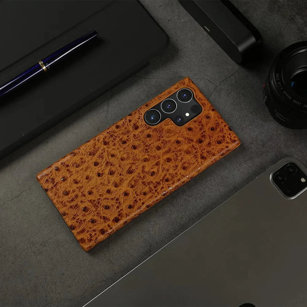 Premium Textured Leather Samsung Galaxy Case Shock-Absorbing Protective Cover with Raised Edges for S22 S23 S24 S25 S26 Note 20 | Thomler