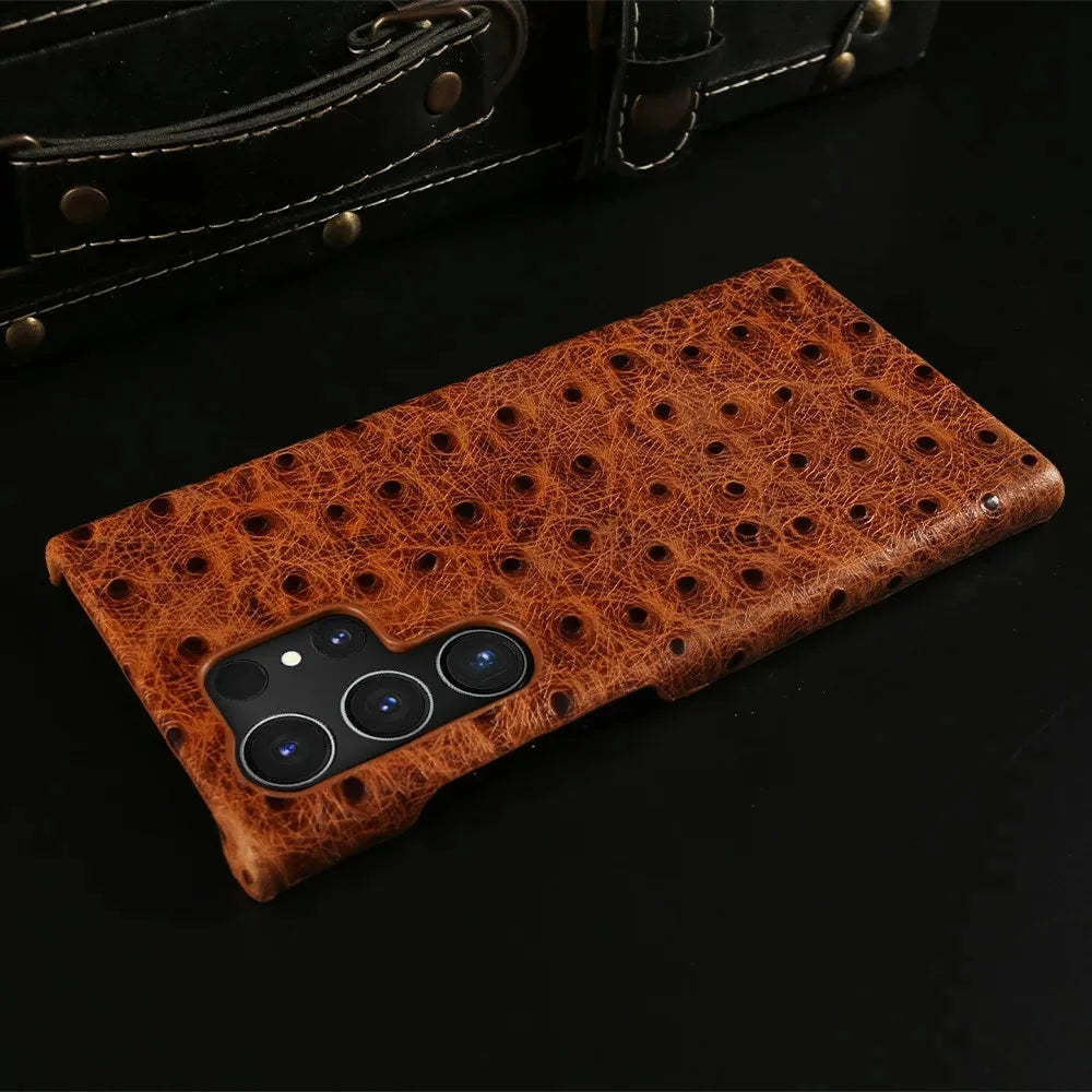 Premium Textured Leather Samsung Galaxy Case Shock-Absorbing Protective Cover with Raised Edges for S22 S23 S24 S25 S26 Note 20 | Thomler