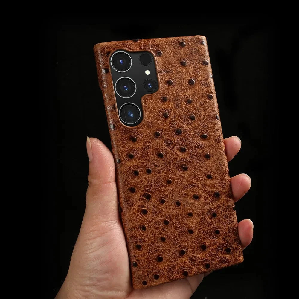 Premium Textured Leather Samsung Galaxy Case Shock-Absorbing Protective Cover with Raised Edges for S22 S23 S24 S25 S26 Note 20 | Thomler