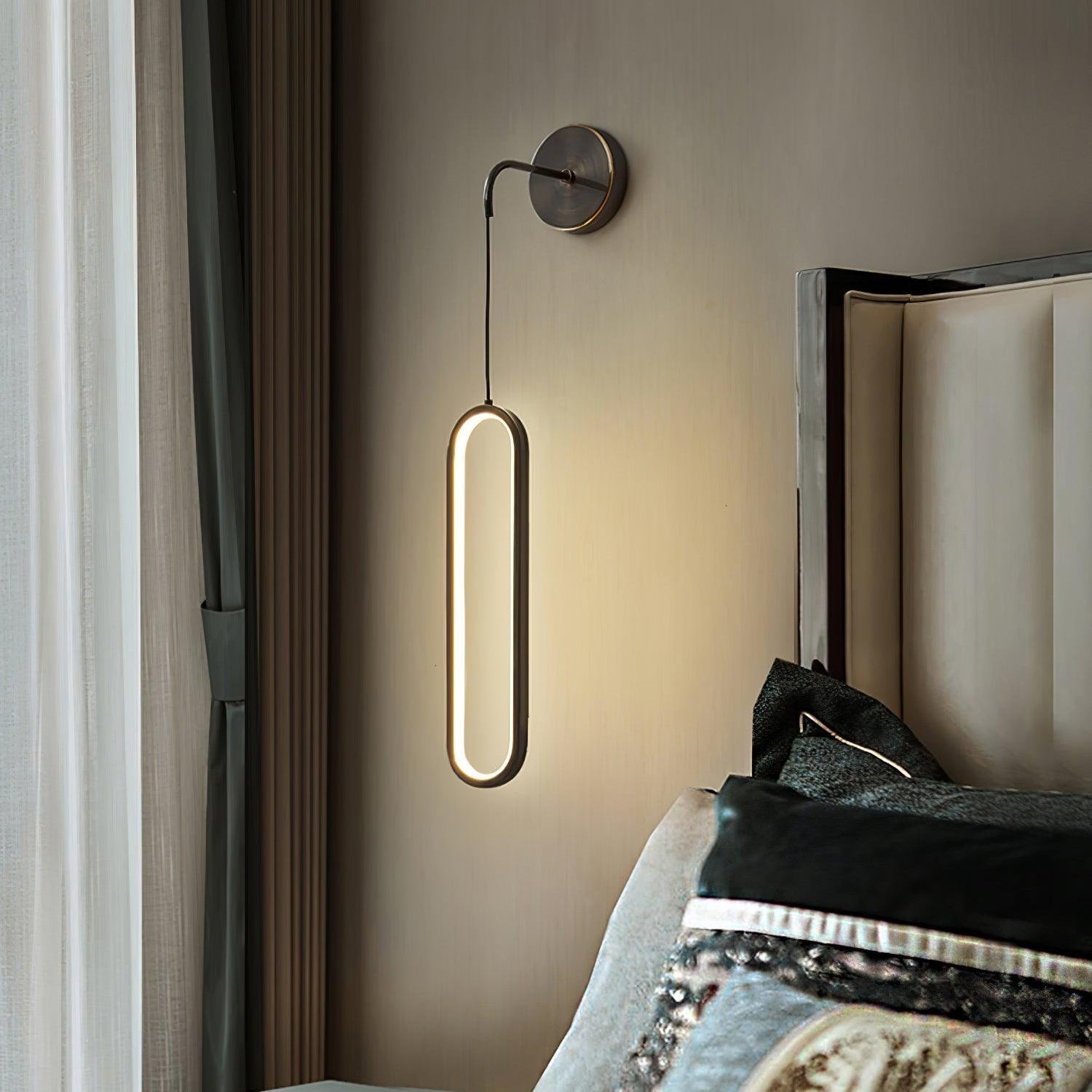 Wall Lamp Brass Integrated LED 68.0 cm White Bedroom Hallway Living Room Hanging Accent Light Adjustable Colour Temperature | Thomler
