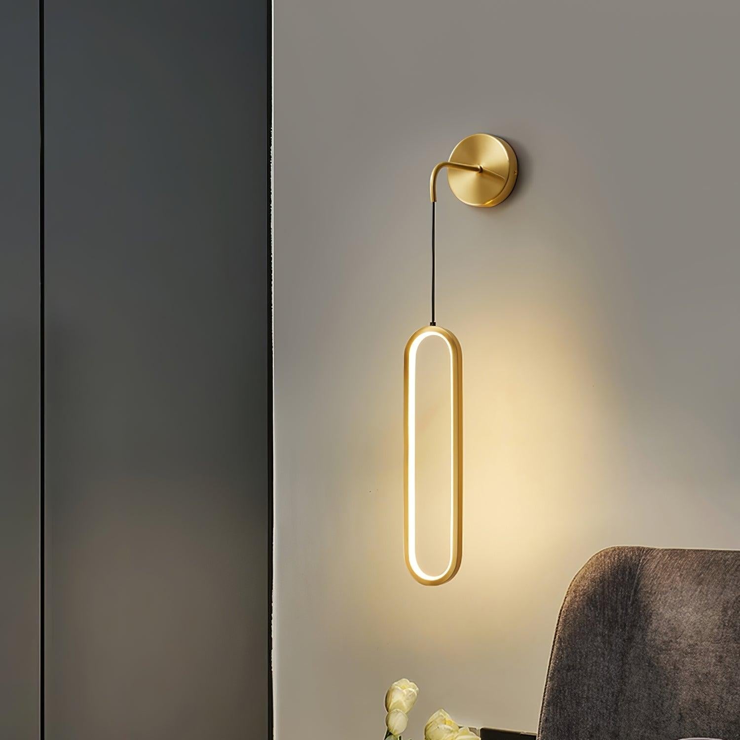 Wall Lamp Brass Integrated LED 68.0 cm White Bedroom Hallway Living Room Hanging Accent Light Adjustable Colour Temperature | Thomler