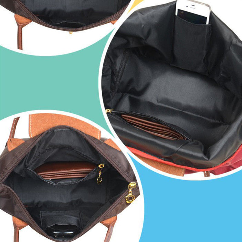 Water-Resistant Nylon Tote Bag with Leather Accents – Spacious Carryall for Work, Travel & Errands | Thomler