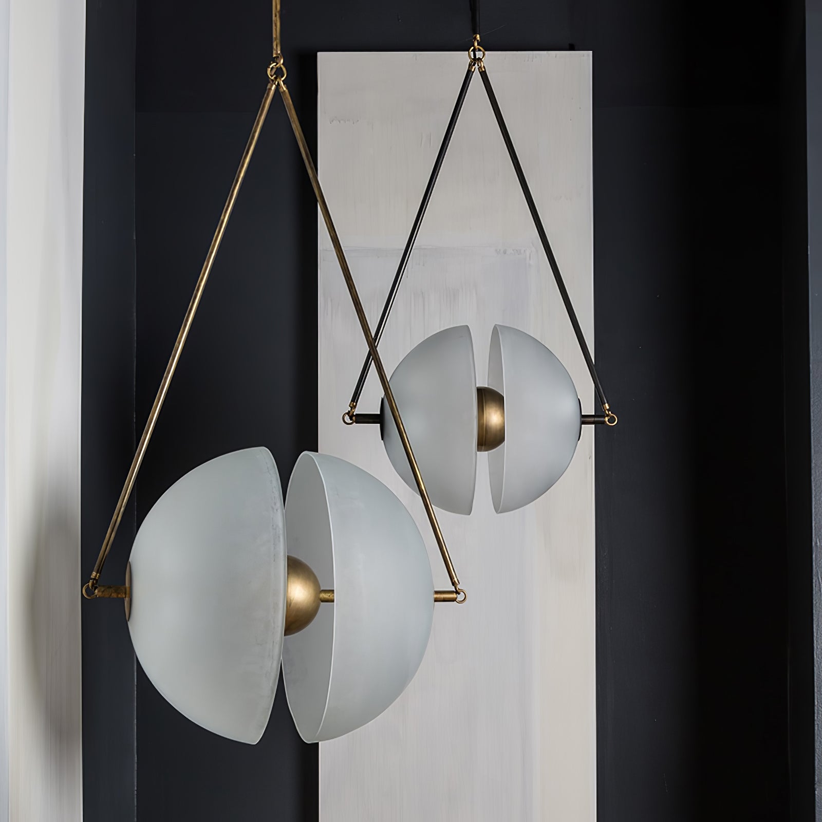 Pendant Light Metal 15.7 in White Glass 9.8 in Indoor Ceiling Lighting Dining Room Kitchen | Thomler