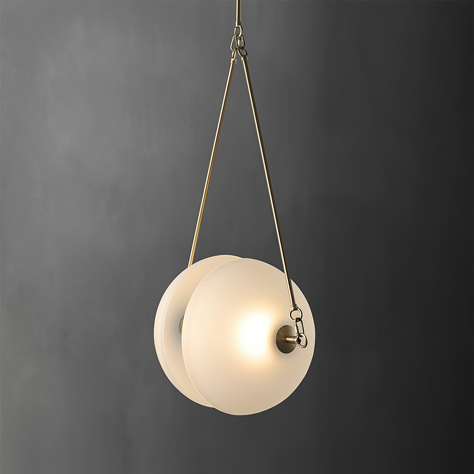 Pendant Light Metal 15.7 in White Glass 9.8 in Indoor Ceiling Lighting Dining Room Kitchen | Thomler