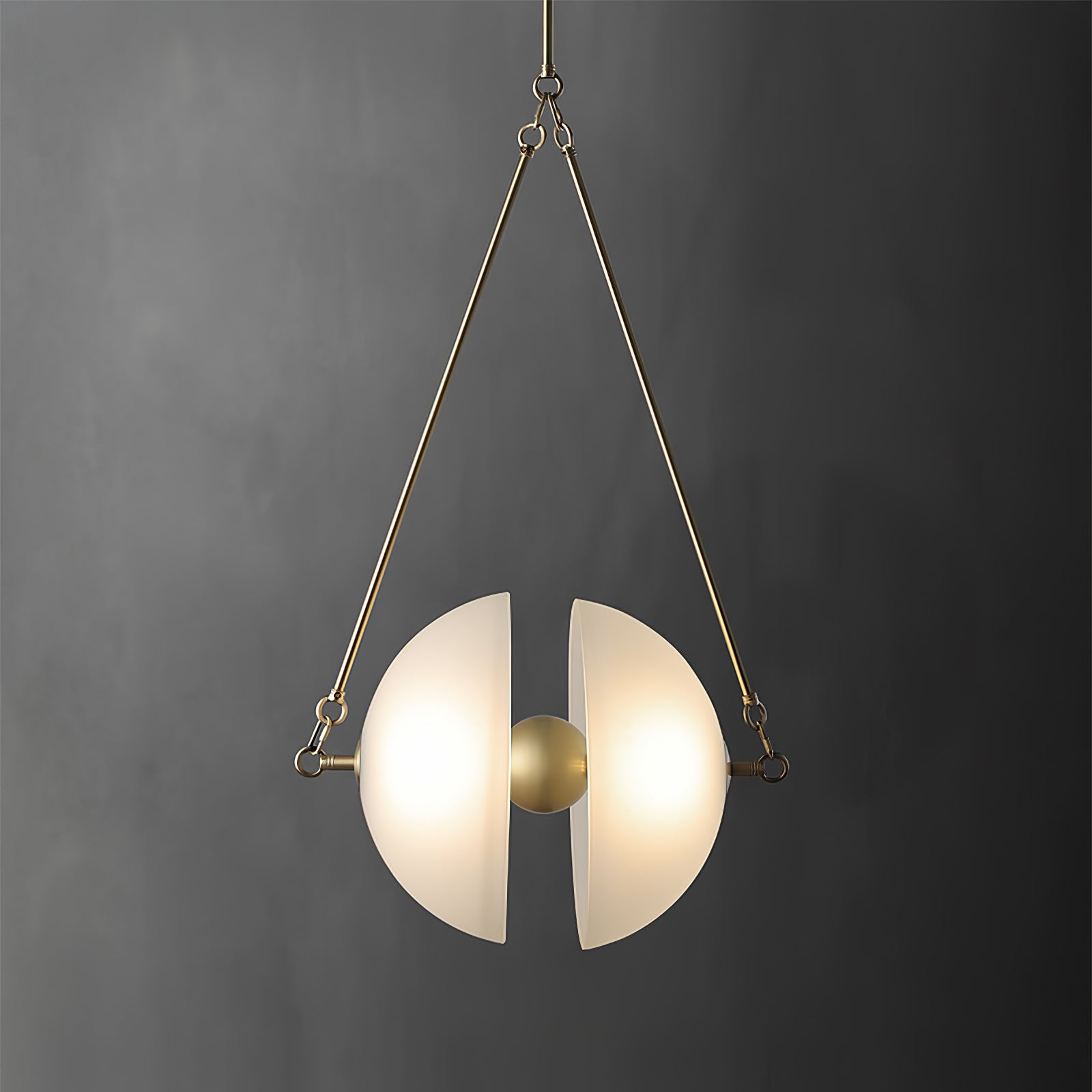 Pendant Light Metal 15.7 in White Glass 9.8 in Indoor Ceiling Lighting Dining Room Kitchen | Thomler