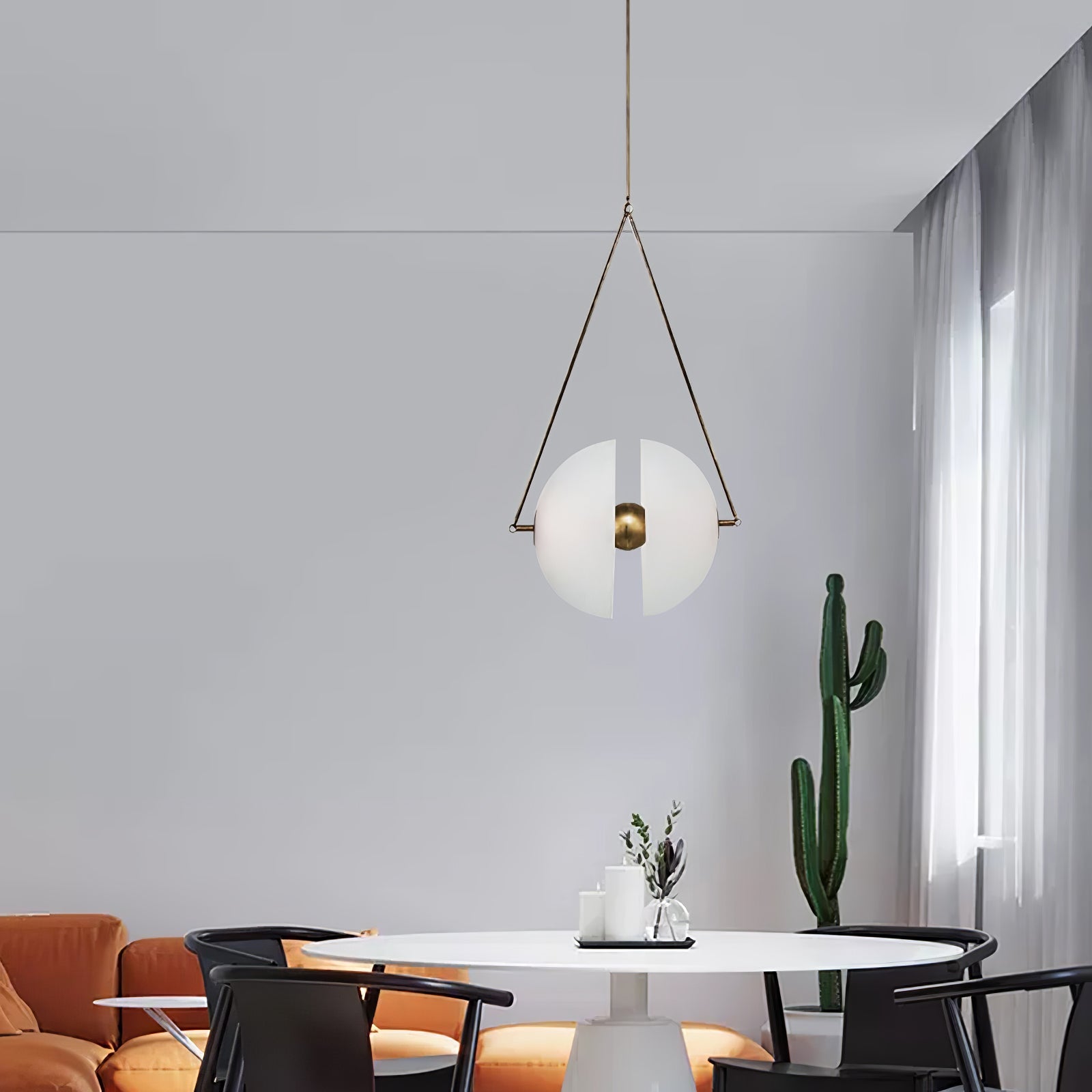 Pendant Light Metal 15.7 in White Glass 9.8 in Indoor Ceiling Lighting Dining Room Kitchen | Thomler