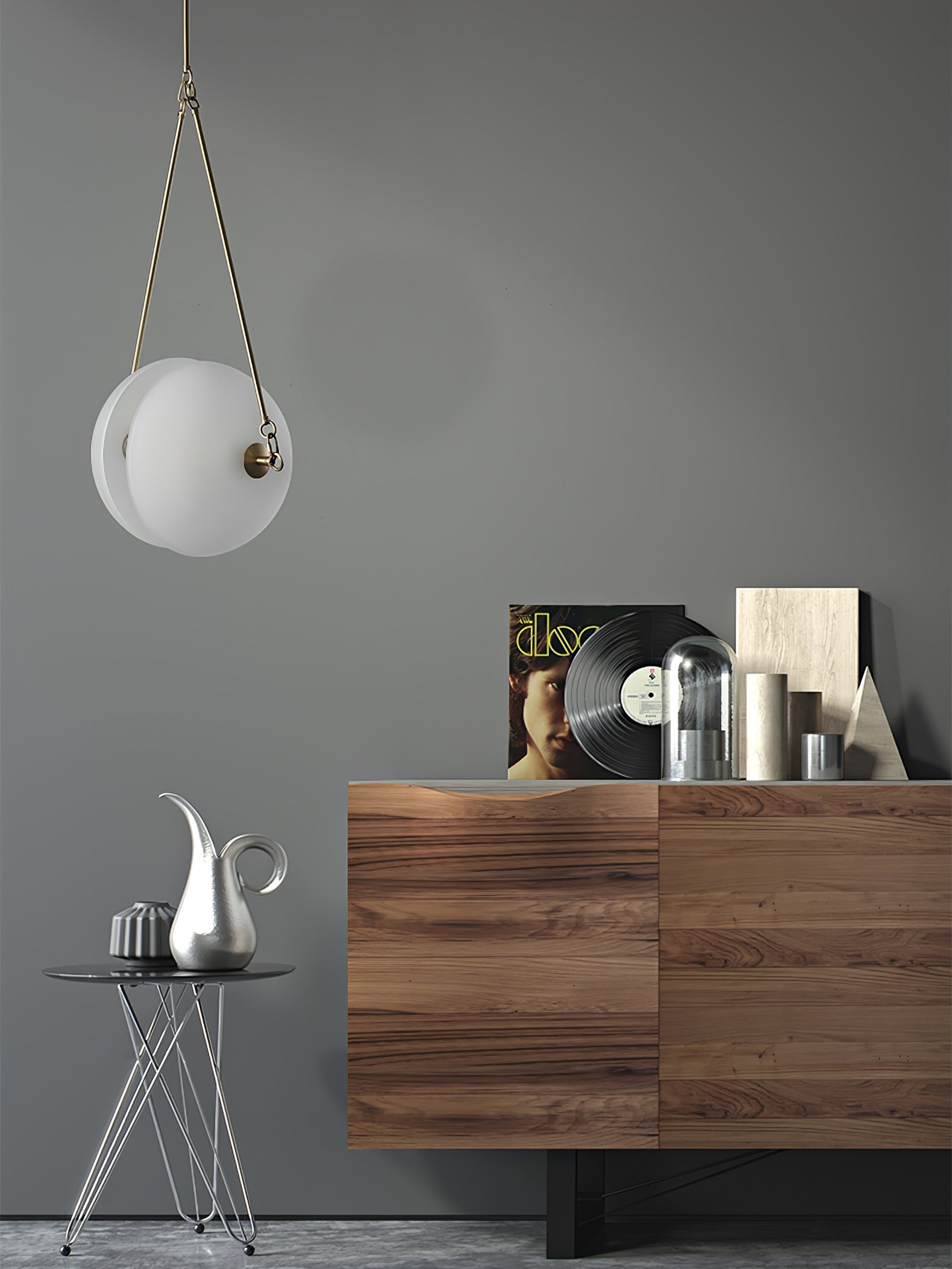 Pendant Light Metal 15.7 in White Glass 9.8 in Indoor Ceiling Lighting Dining Room Kitchen | Thomler