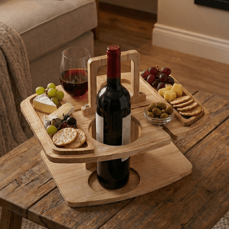 Portable Folding Wine Table with Built-In Holders for Outdoor Entertaining & Park Gatherings | Thomler